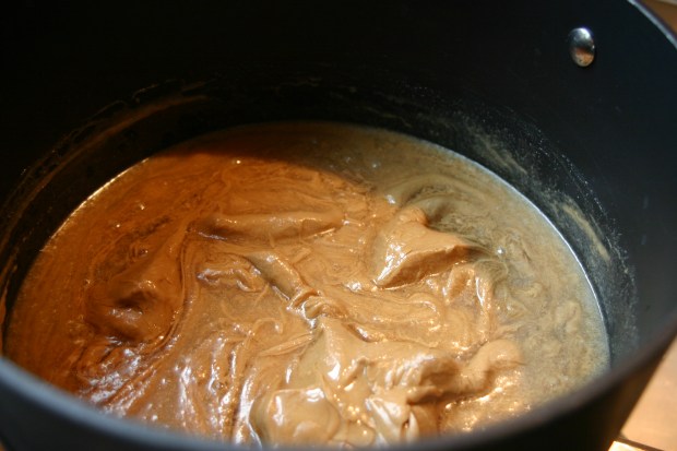 melting peanut butter
