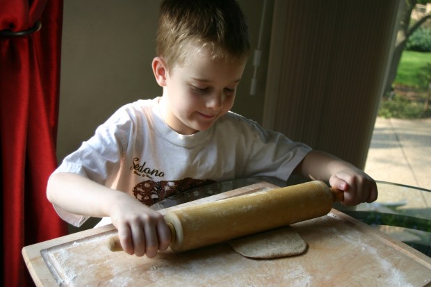 Rolling the pitas