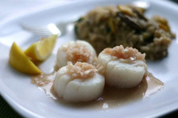 Scallops with Shallots and Ice Syrup