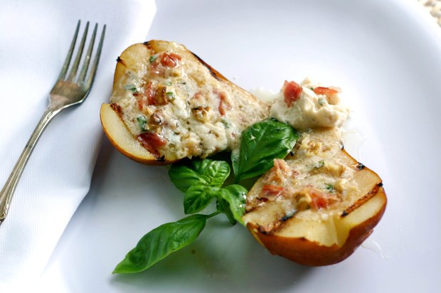 Iced Mascarpone pears