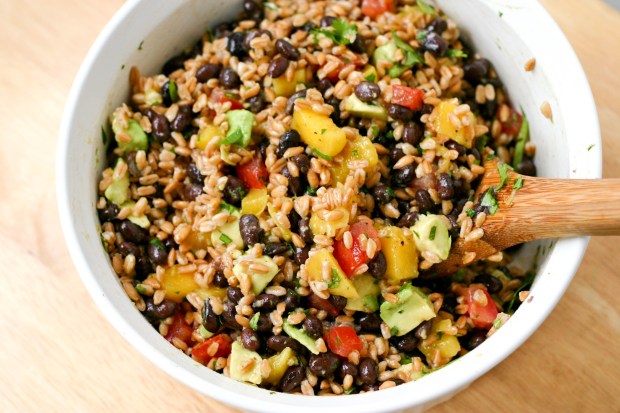 farro salad with lime vinaigrette