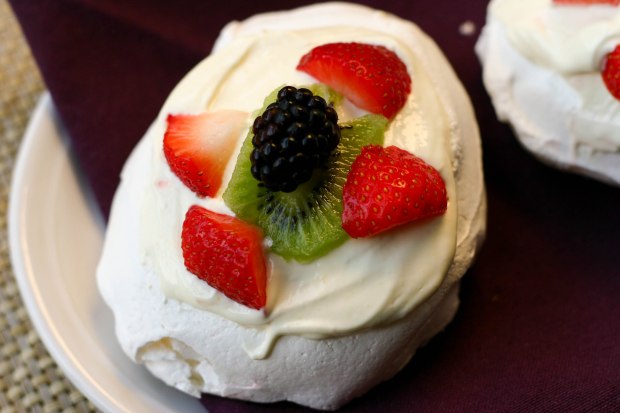 Pavlova with Lemon Curd and Berries