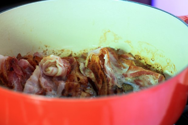 bacon sizzling